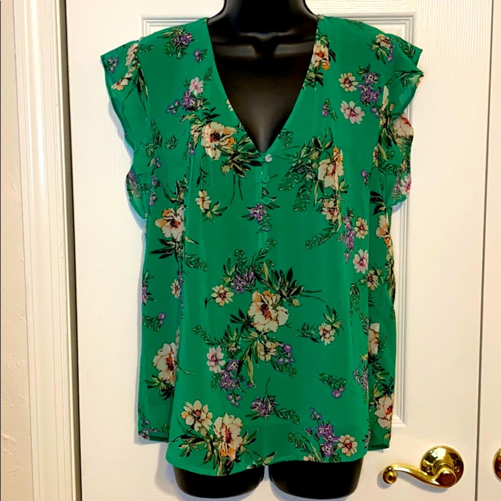 NWT Daniel Rainn Flutter Sleeve Blouse size S